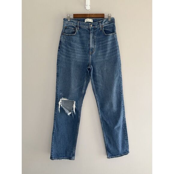 Abercrombie & Fitch Ankle Straight Ultra High Rise Jeans Curve Love 30/10 Long - Picture 3 of 14